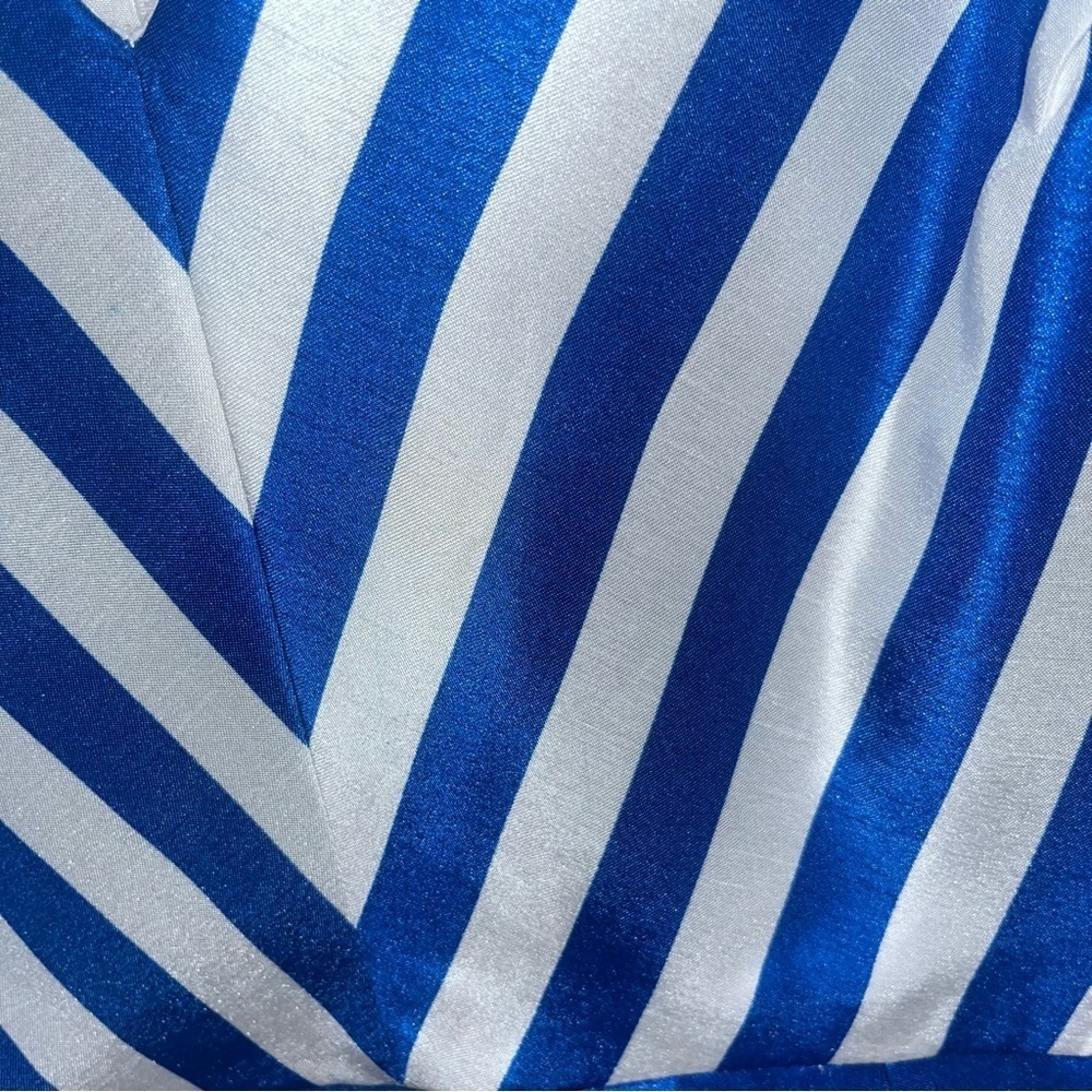 Kim rogers ble and white stripe womens sleeveless dress sz sp - Picture 2 of 5